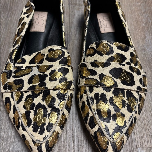 AGL Italian Loafers Metallic Leopard Print - Picture 8 of 8